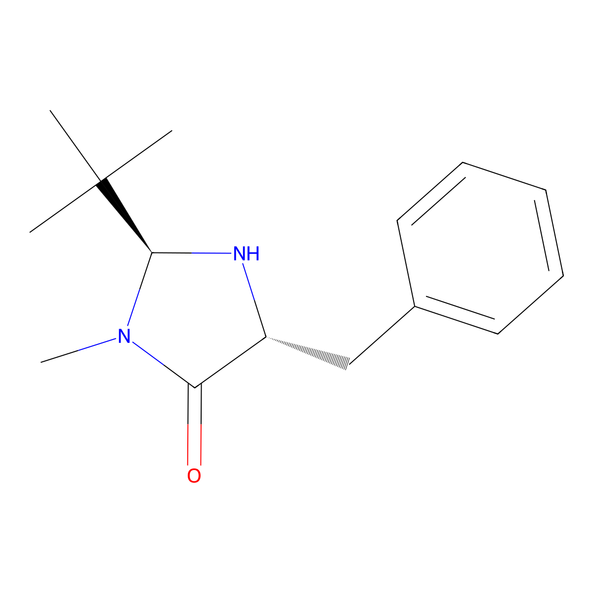 (2S,5R)-5-Benzyl-2-(tert-butyl)-3-methylimidazolidin-4-one molecular structure, CAS 916152-80-2