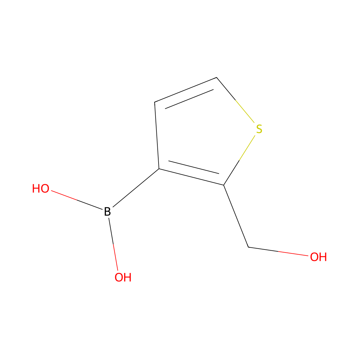 (2-(Hydroxymethyl)thiophen-3-yl)boronic acid molecular structure, CAS 916673-46-6