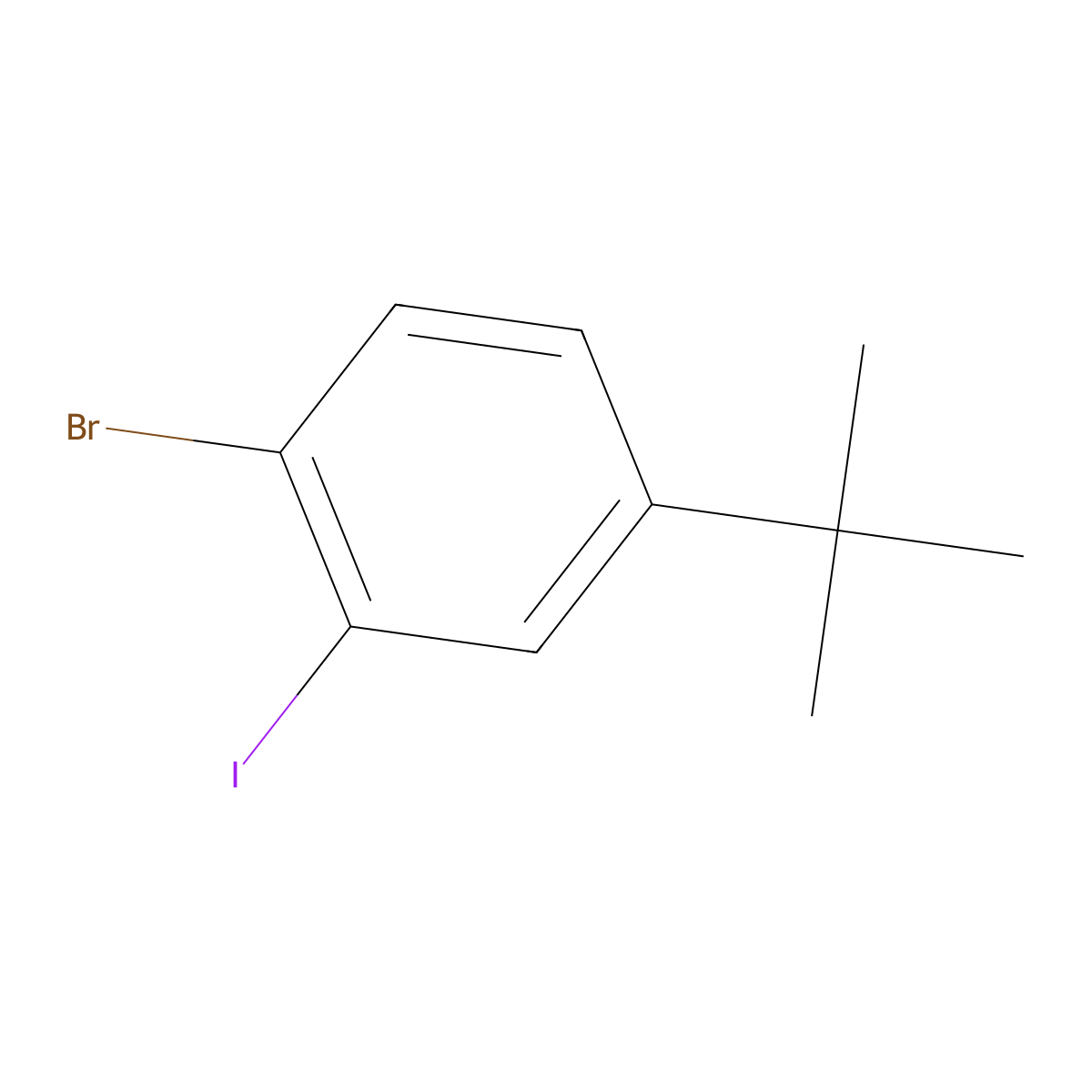 1-Bromo-4-(tert-butyl)-2-iodobenzene molecular structure, CAS 916747-51-8
