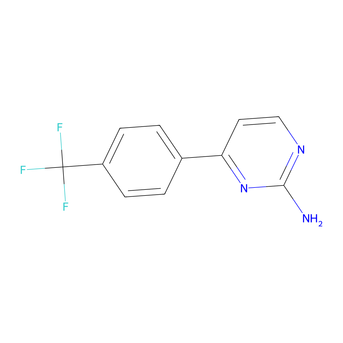 4-(4-(Trifluoromethyl)phenyl)pyrimidin-2-amine molecular structure, CAS 916792-24-0