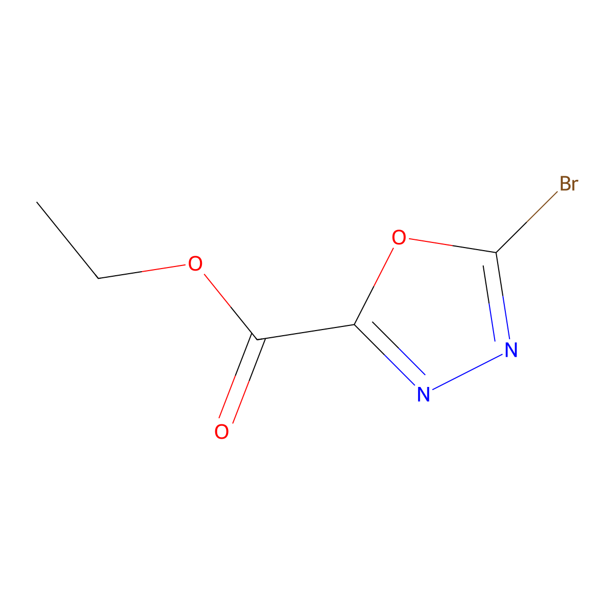 Ethyl 5-bromo-1,3,4-oxadizole-2-carboxylate molecular structure, CAS 916889-45-7
