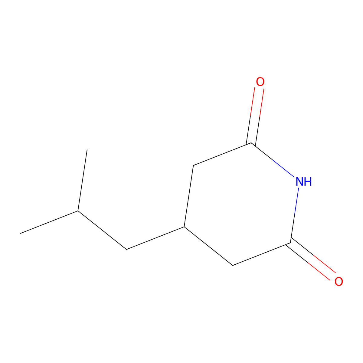 4-(2-Methylpropyl)piperidine-2,6-dione molecular structure, CAS 916982-10-0