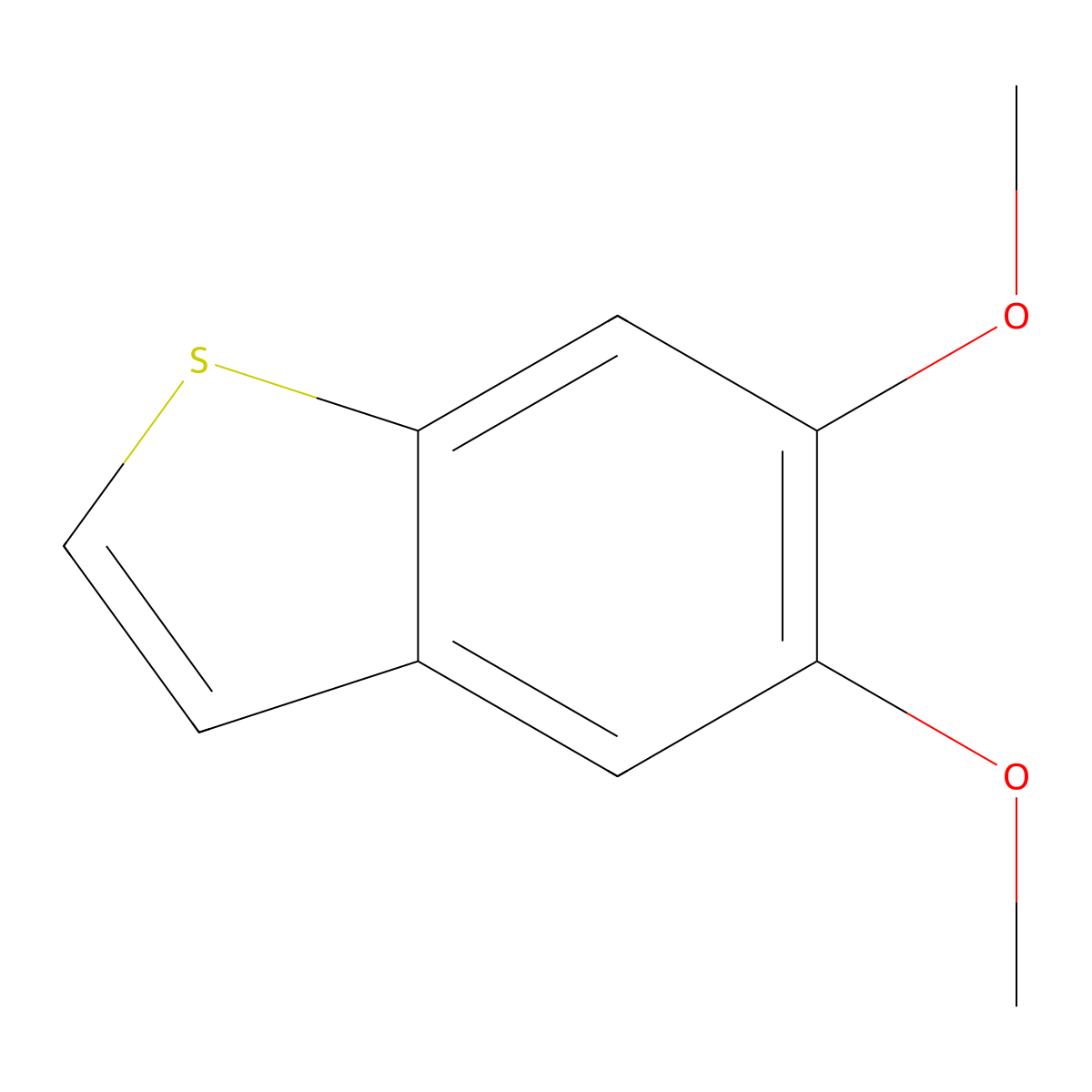 Benzo[b]thiophene, 5,6-dimethoxy- molecular structure, CAS 91715-47-8
