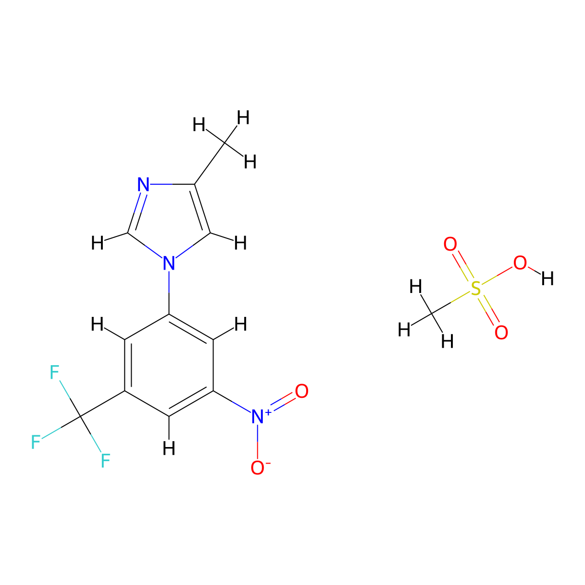 4-Methyl-1-(3-nitro-5-(trifluoromethyl)phenyl)-1H-imidazole methanesulfonate molecular structure, CAS 917391-29-8