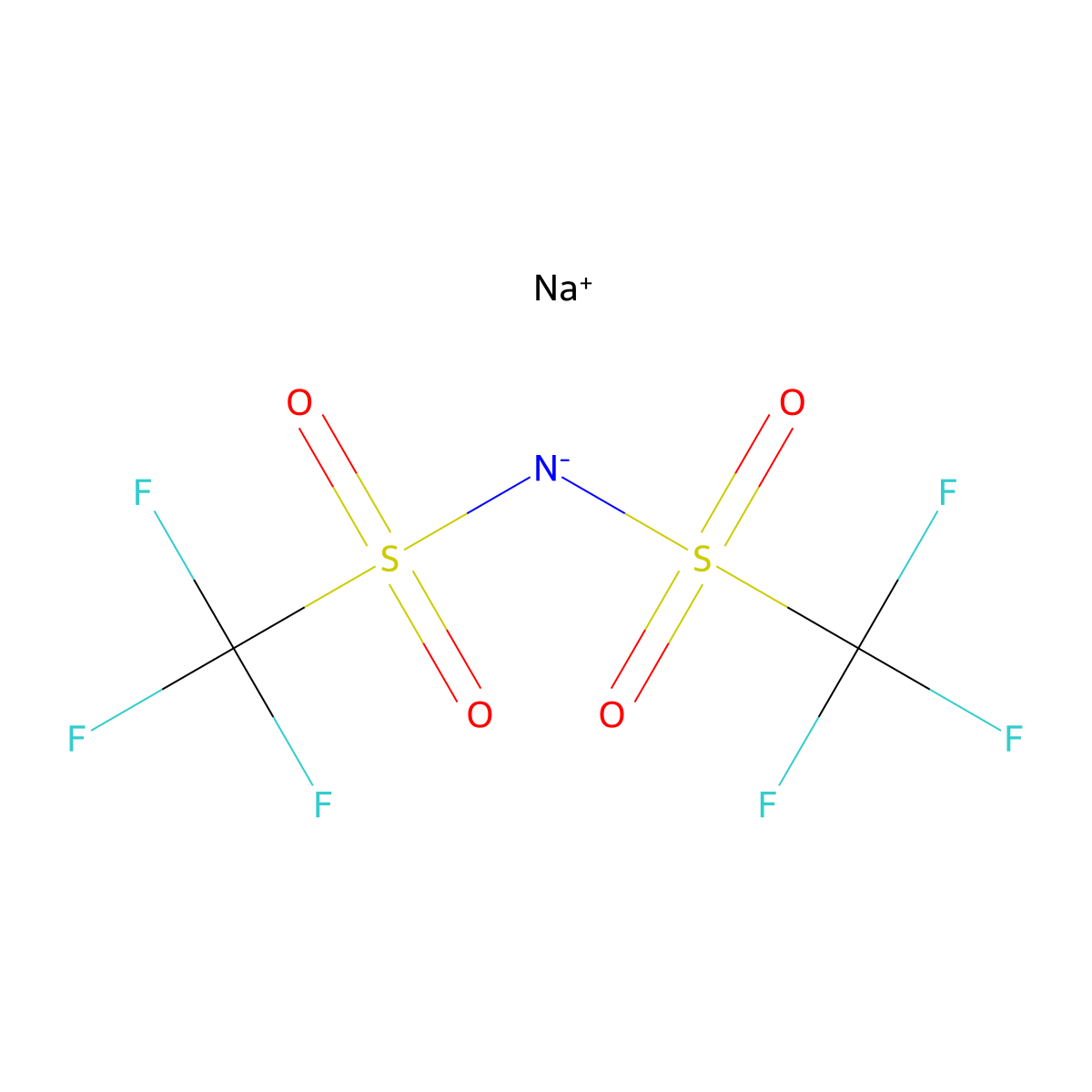Sodium bis(trifluoromethanesulfonyl)imide molecular structure, CAS 91742-21-1