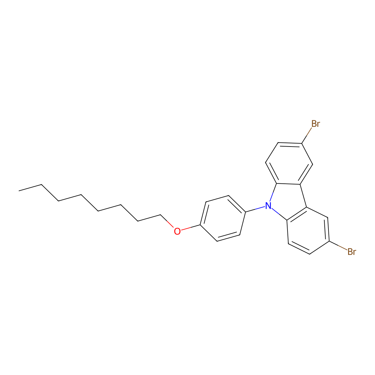 3,6-Dibromo-9-(4-n-octyloxyphenyl)-9H-carbazole molecular structure, CAS 917773-26-3