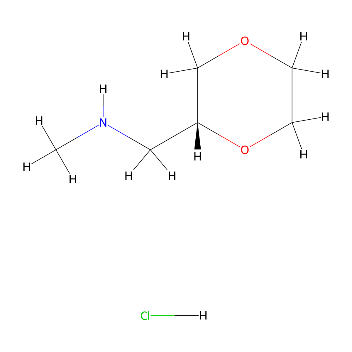 {[(2R)-1,4-dioxan-2-yl]methyl}(methyl)amine hydrochloride molecular structure, CAS 917882-58-7