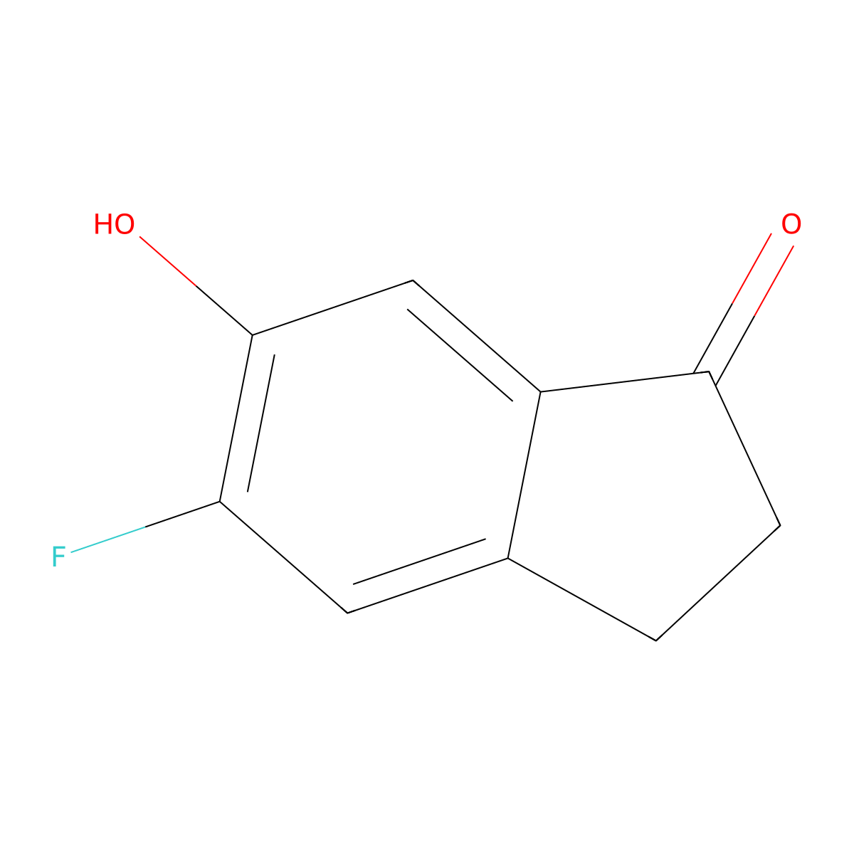 5-Fluoro-6-hydroxy-2,3-dihydro-1H-inden-1-one molecular structure, CAS 917885-01-9