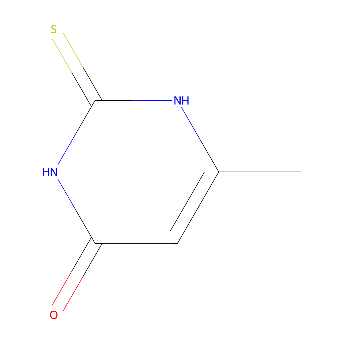 Methylthiouracil molecular structure, CAS 91795-77-6