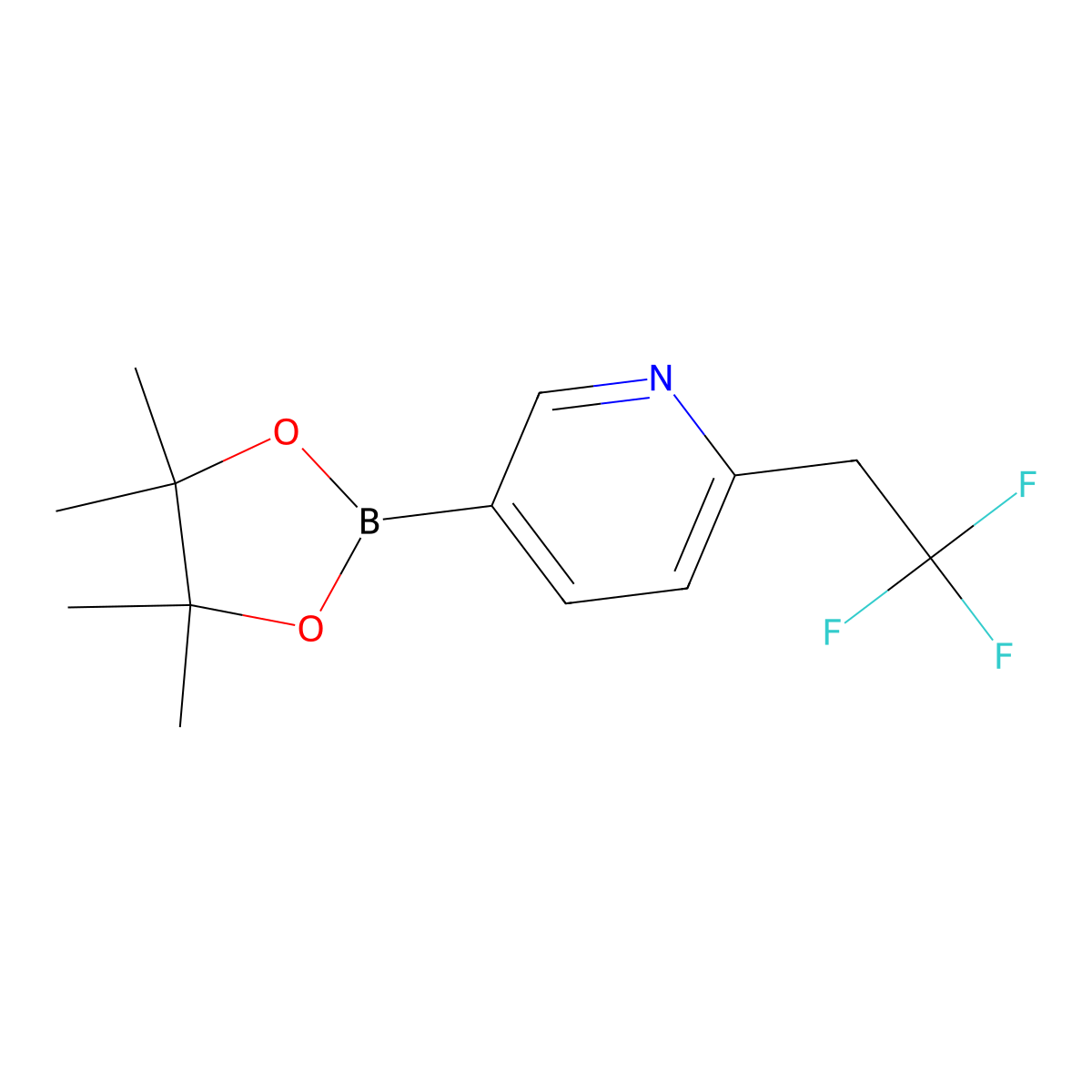 5-(4,4,5,5-Tetramethyl-1,3,2-dioxaborolan-2-yl)-2-(2,2,2-trifluoroethyl)pyridine molecular structure, CAS 917969-86-9