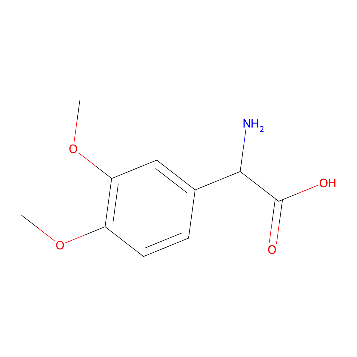 2-amino-2-(3,4-dimethoxyphenyl)acetic Acid molecular structure, CAS 91819-11-3