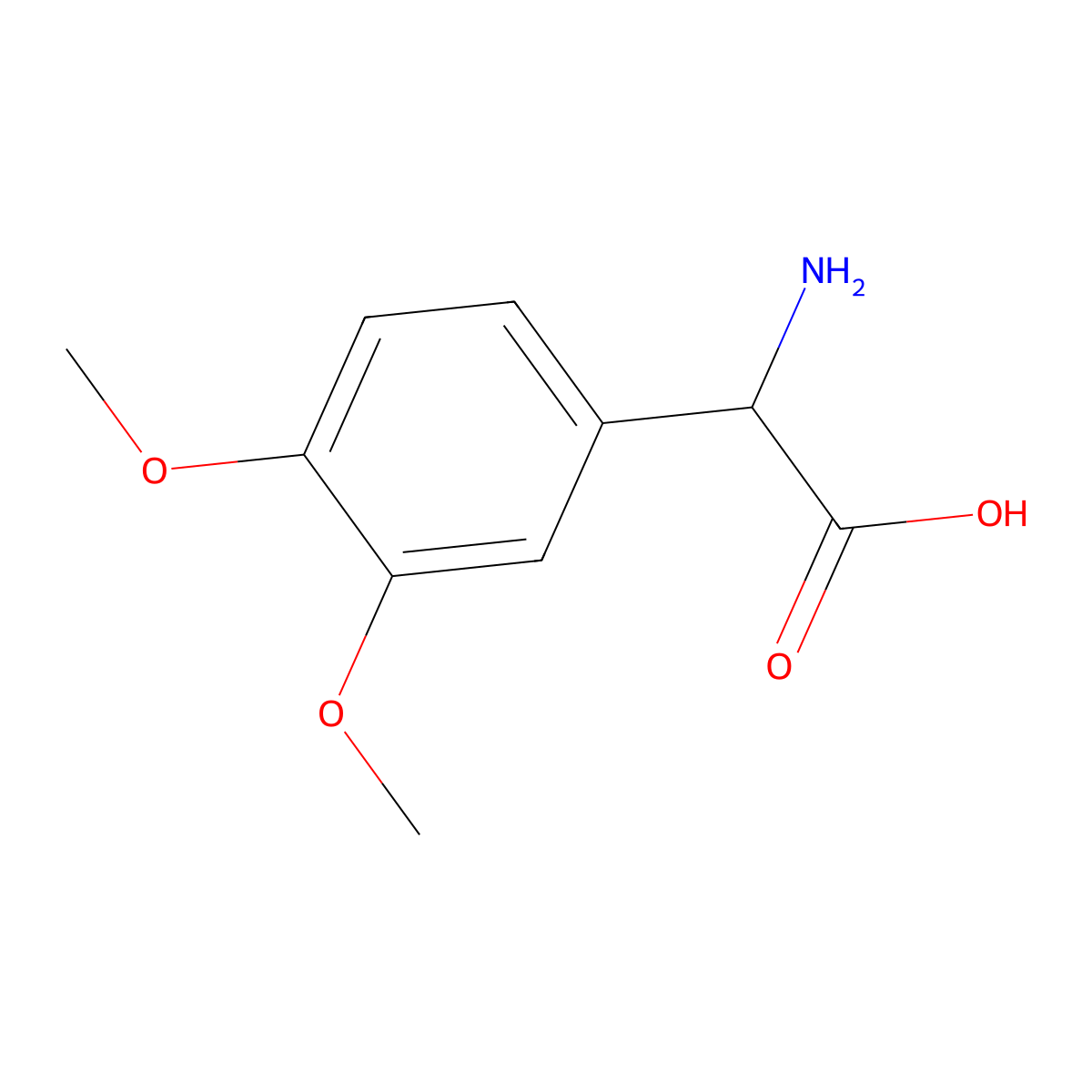 2-amino-2-(3,4-dimethoxyphenyl)acetic Acid molecular structure, CAS 91819-11-3