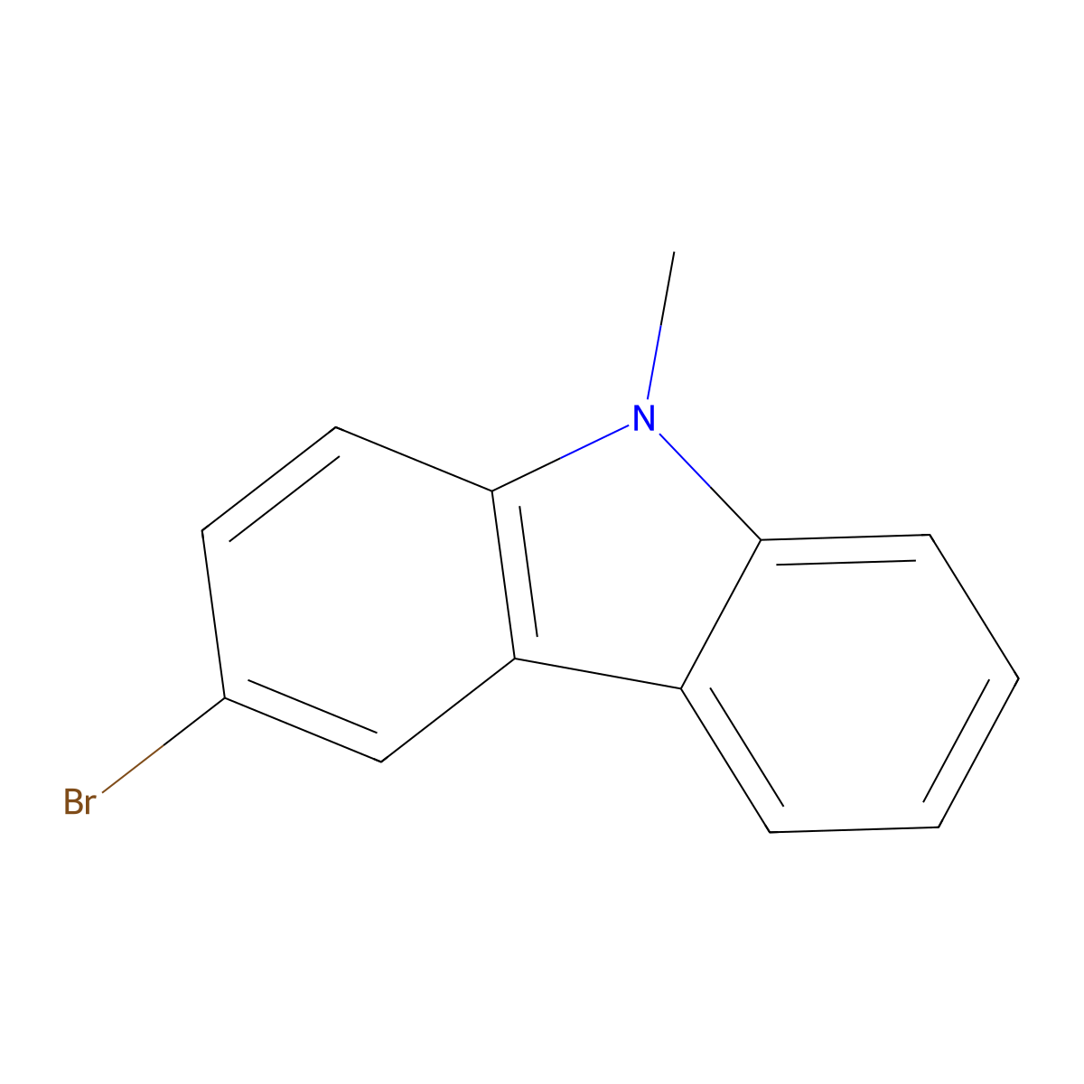 3-bromo-9-methyl-9H-carbazole molecular structure, CAS 91828-08-9