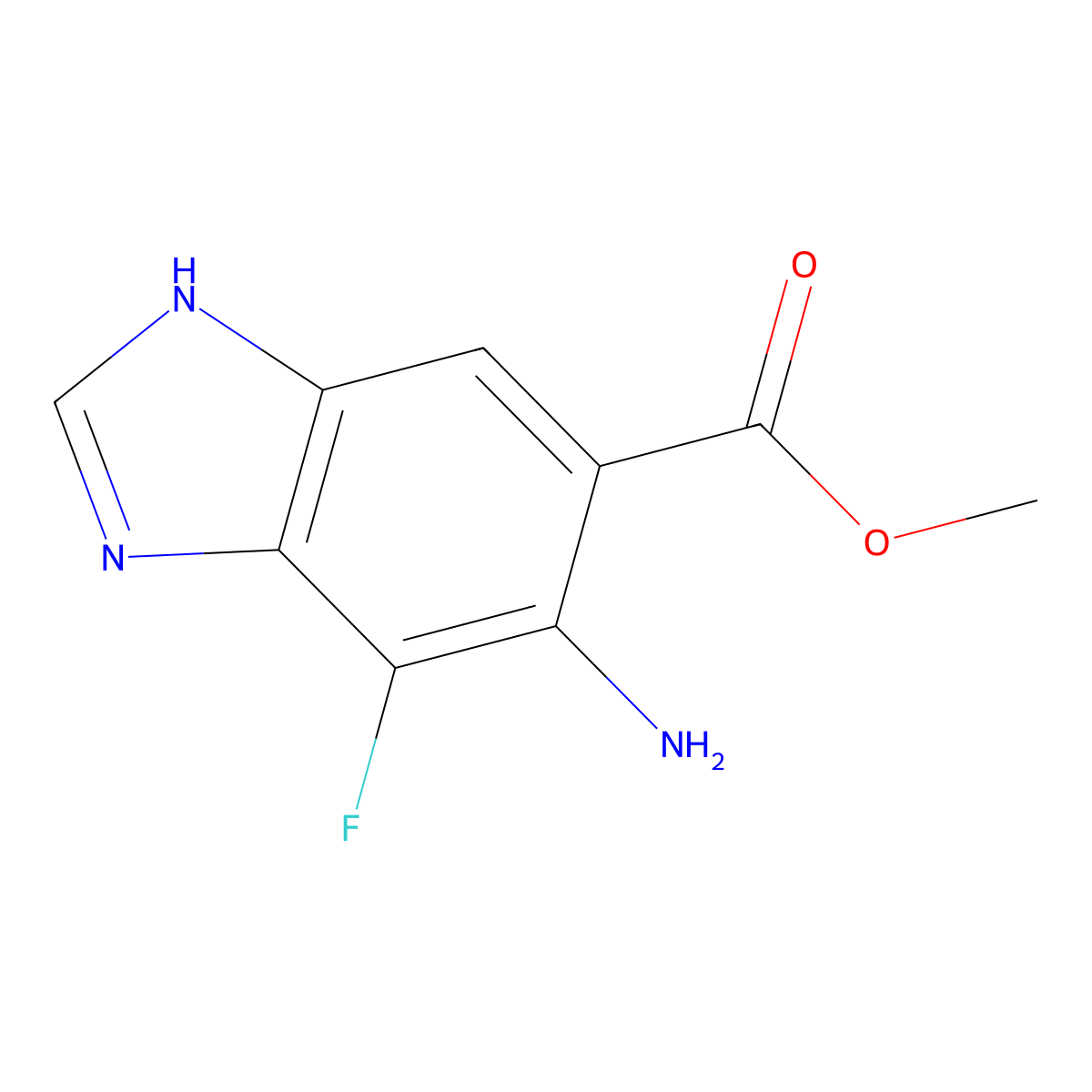 1H-Benzimidazole-5-carboxylic acid, 6-amino-7-fluoro-, methyl ester molecular structure, CAS 918321-29-6