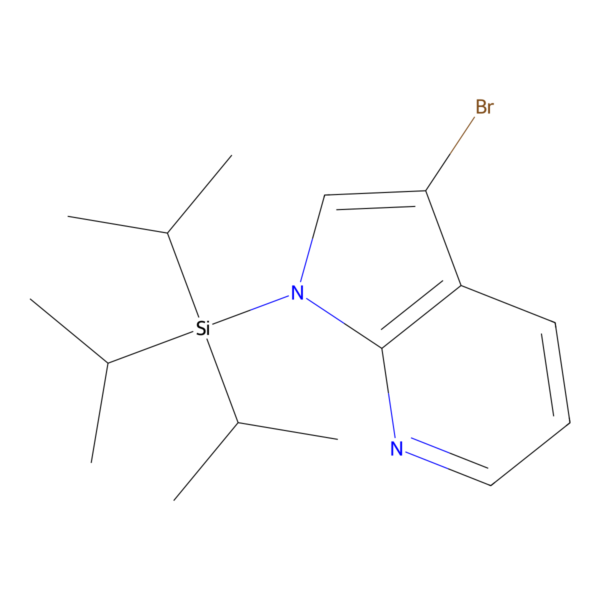 3-bromo-1-(triisopropylsilyl)-1H-pyrrolo[2,3-b]pyridine molecular structure, CAS 918525-02-7