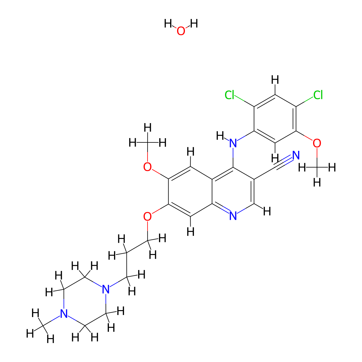 Bosutinib Monohydrate molecular structure, CAS 918639-08-4