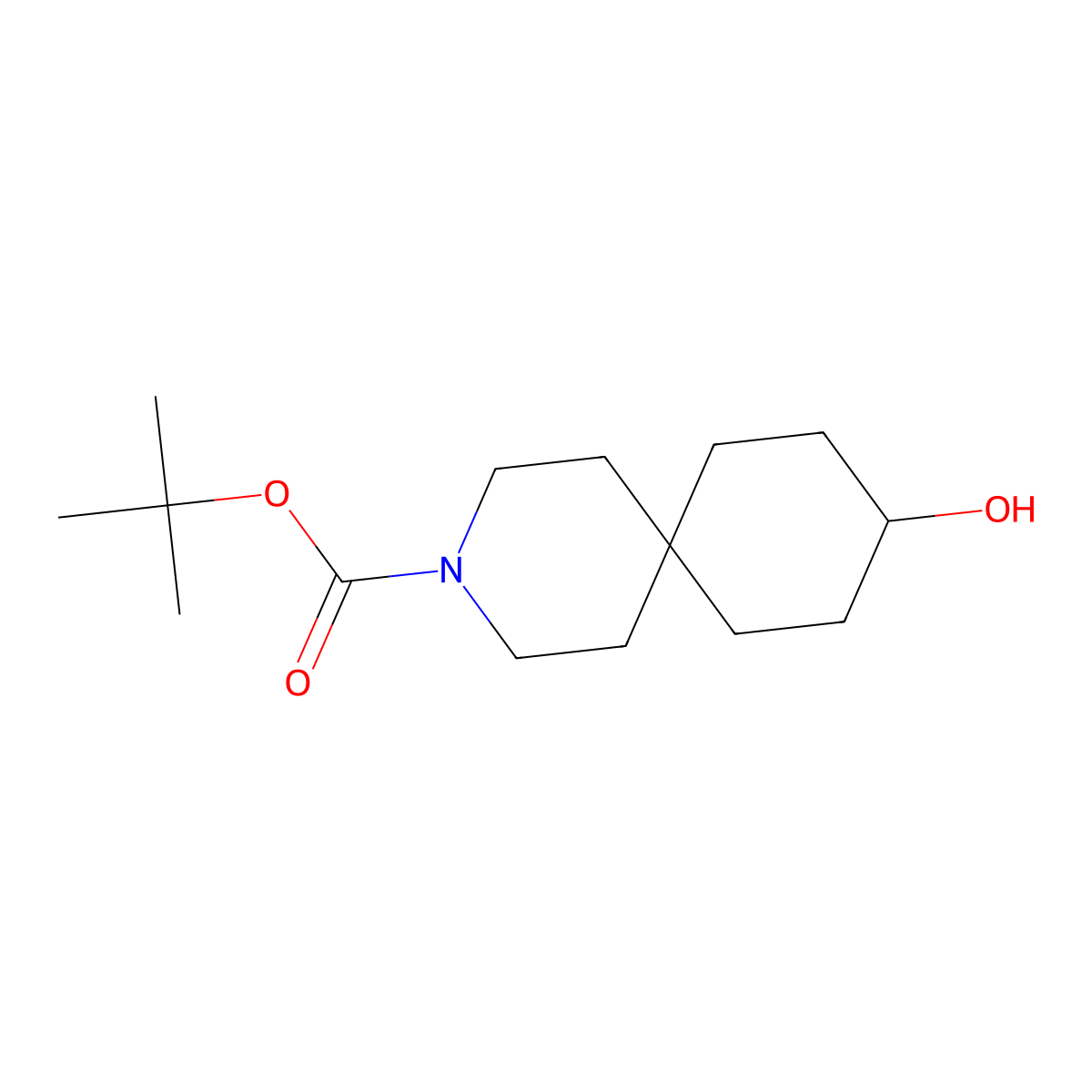 tert-Butyl 9-hydroxy-3-azaspiro[5.5]undecane-3-carboxylate molecular structure, CAS 918644-73-2