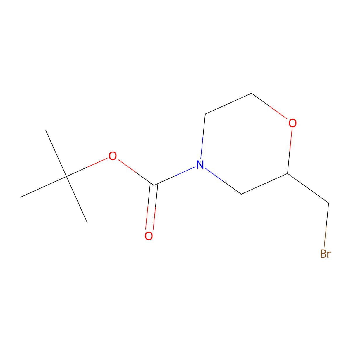 (R)-tert-Butyl 2-(bromomethyl)morpholine-4-carboxylate molecular structure, CAS 919286-58-1