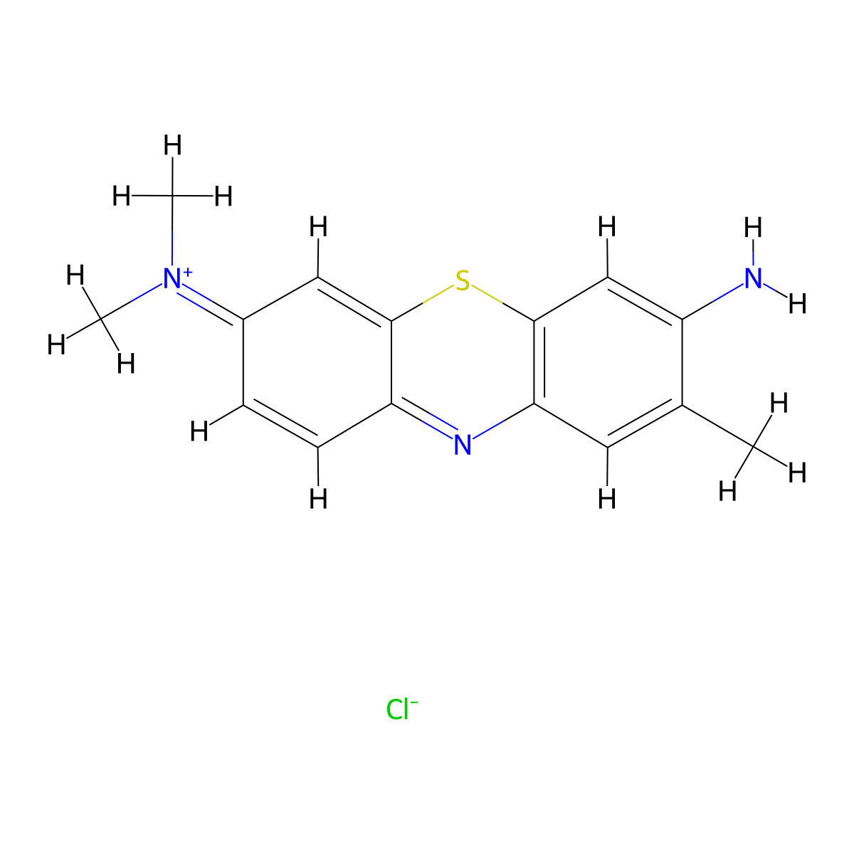 Tolonium chloride molecular structure, CAS 92-31-9
