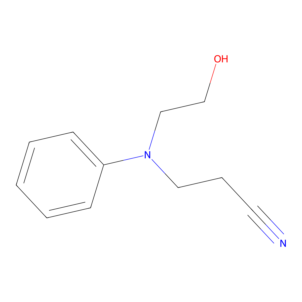 Propanenitrile, 3-[(2-hydroxyethyl)phenylamino]- molecular structure, CAS 92-64-8