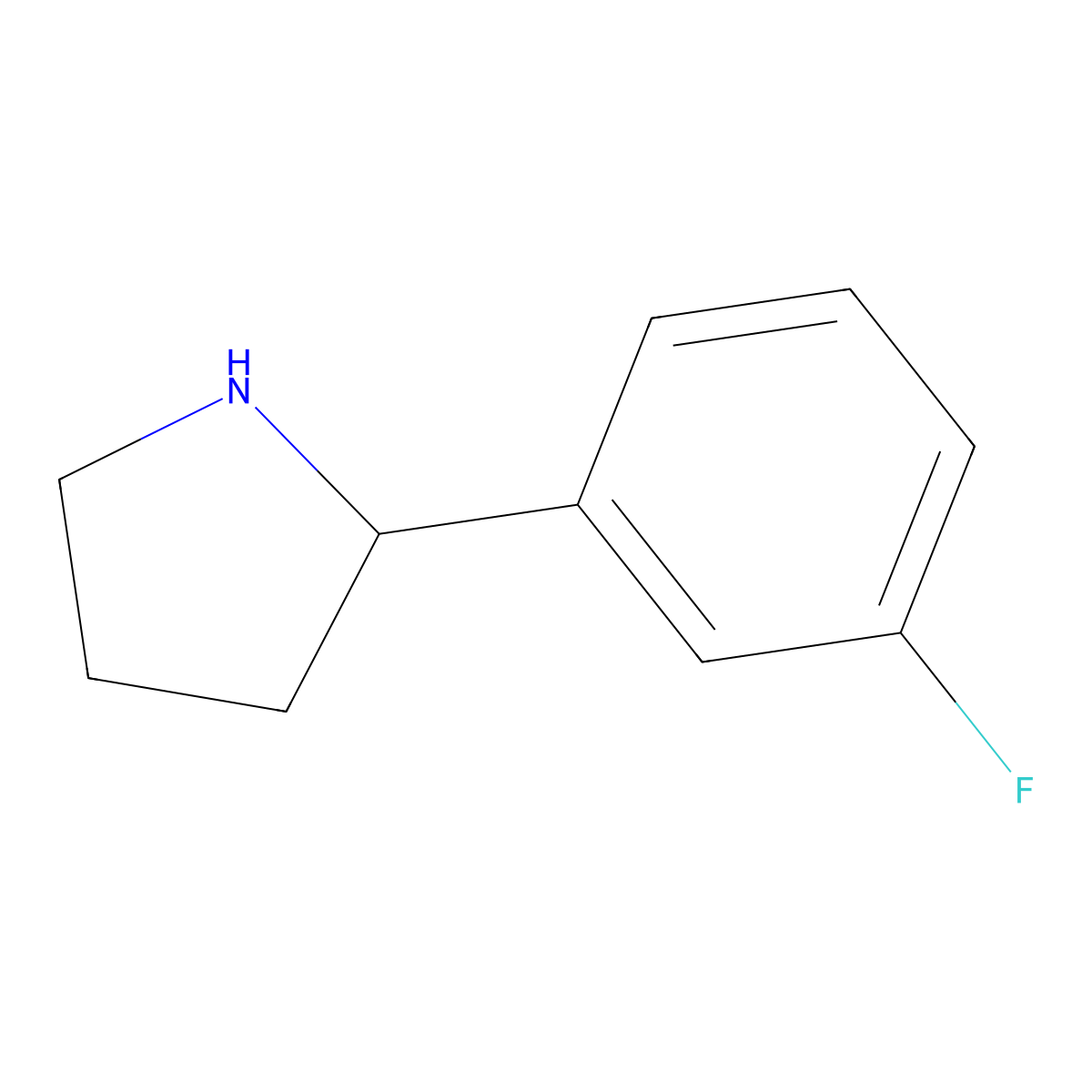 (S)-2-(3-Fluorophenyl)pyrrolidine molecular structure, CAS 920274-04-0