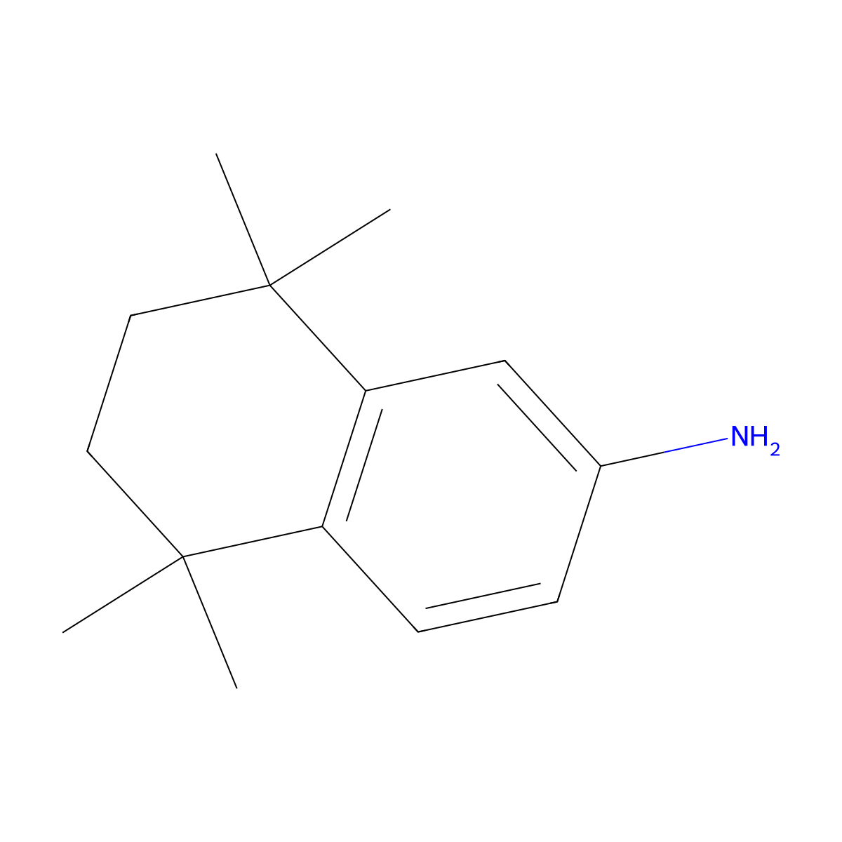 5,5,8,8-Tetramethyl-5,6,7,8-tetrahydronaphthalen-2-amine molecular structure, CAS 92050-16-3