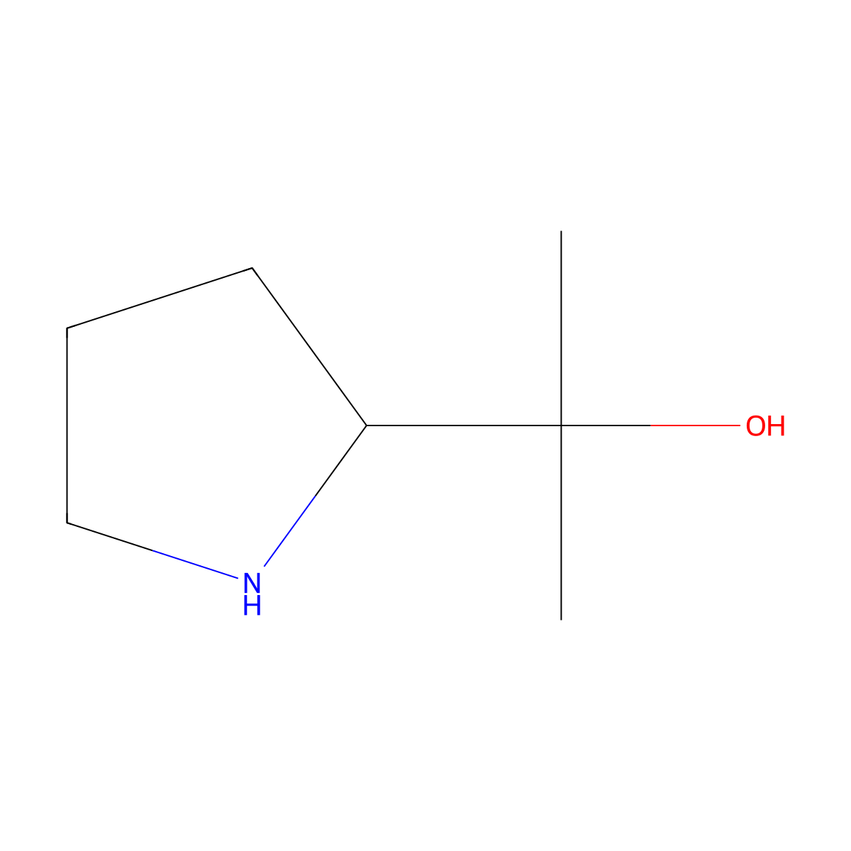 (S)-2-(pyrrolidin-2-yl)propan-2-ol molecular structure, CAS 92053-25-3