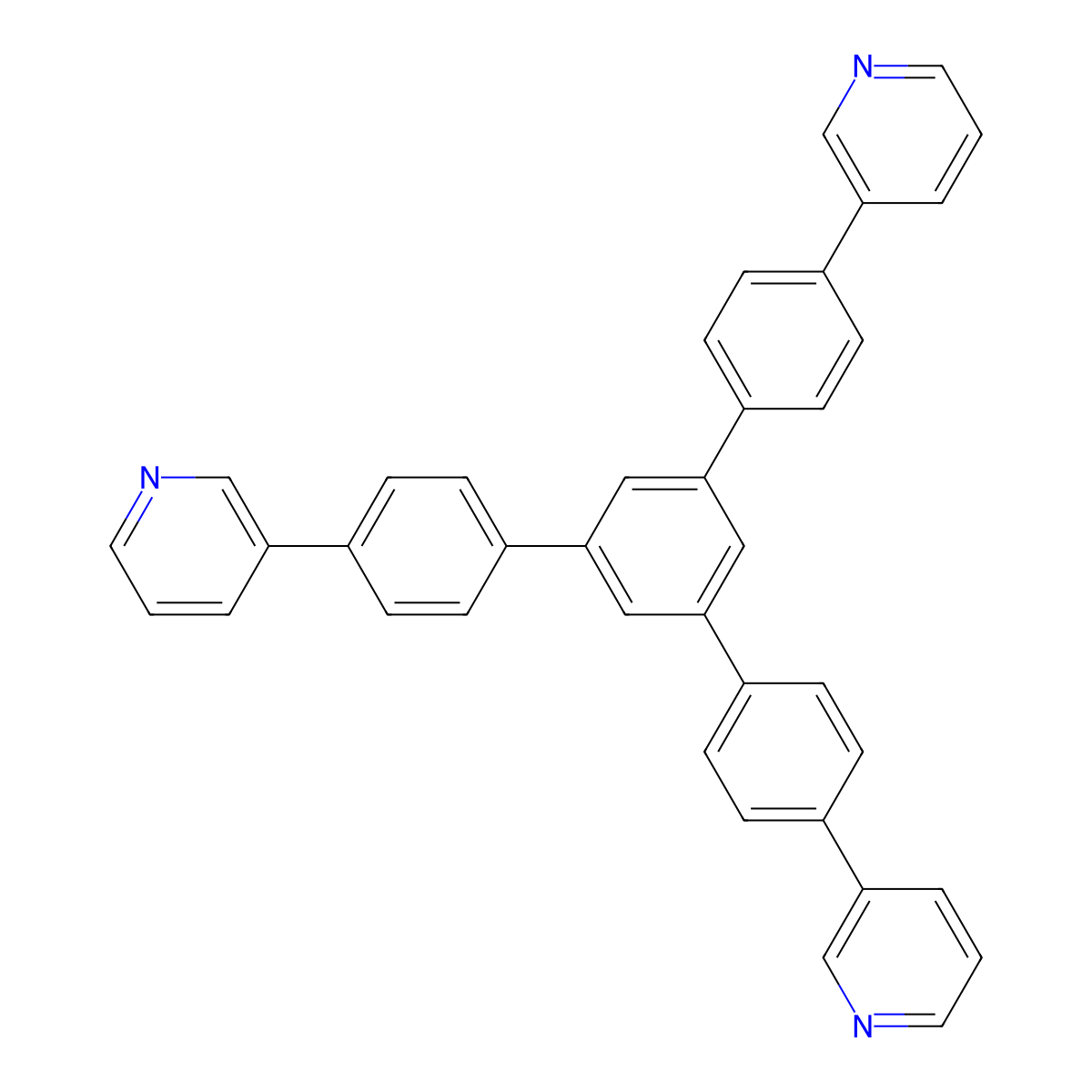 1,3,5-Tri(p-pyrid-3-ylphenyl)benzene molecular structure, CAS 921205-02-9