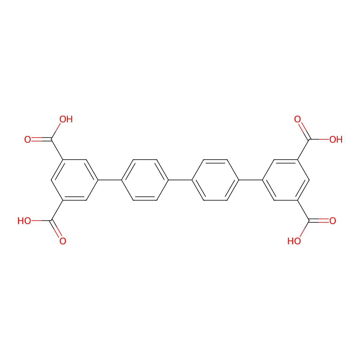 [1,1':4',1'':4'',1'''-Quaterphenyl]-3,3''',5,5'''-tetracarboxylic acid molecular structure, CAS 921619-91-2