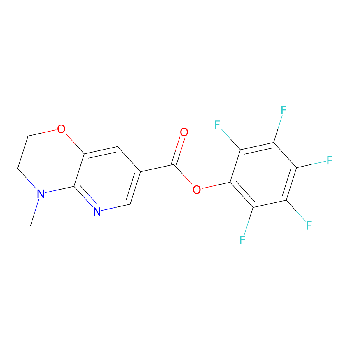 Pentafluorophenyl 4-methyl-3,4-dihydro-2H-pyrido[3,2-b][1,4]oxazine-7-carboxylate molecular structure, CAS 921938-83-2