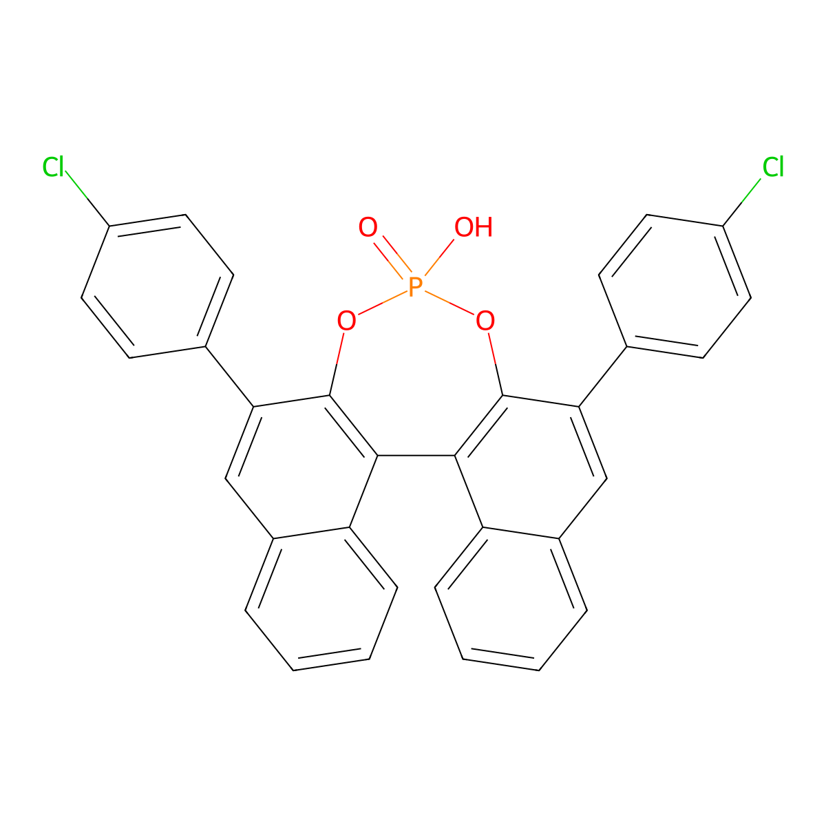 (11bR)-2,6-Bis(4-chlorophenyl)-4-hydroxydinaphtho[2,1-d:1',2'-f][1,3,2]dioxaphosphepine 4-oxide molecular structure, CAS 922711-71-5