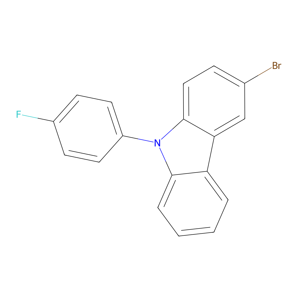 3-Bromo-9-(4-fluorophenyl)-9H-carbazole molecular structure, CAS 922721-30-0