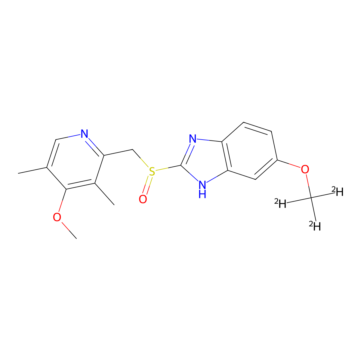 2-((4-Methoxy-3,5-dimethylpyridin-2-yl)methanesulfinyl)-6-((~2~H_3_)methyloxy)-1H-benzimidazole molecular structure, CAS 922731-01-9