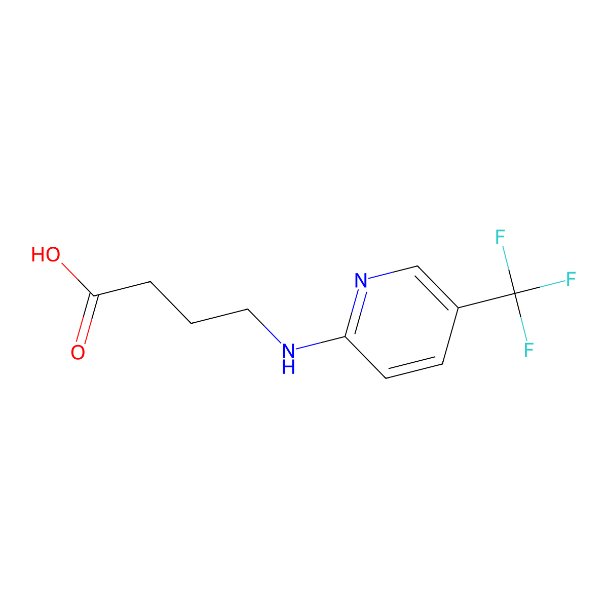4-{[5-(Trifluoromethyl)pyridin-2-yl]amino}butanoic acid molecular structure, CAS 923121-46-4