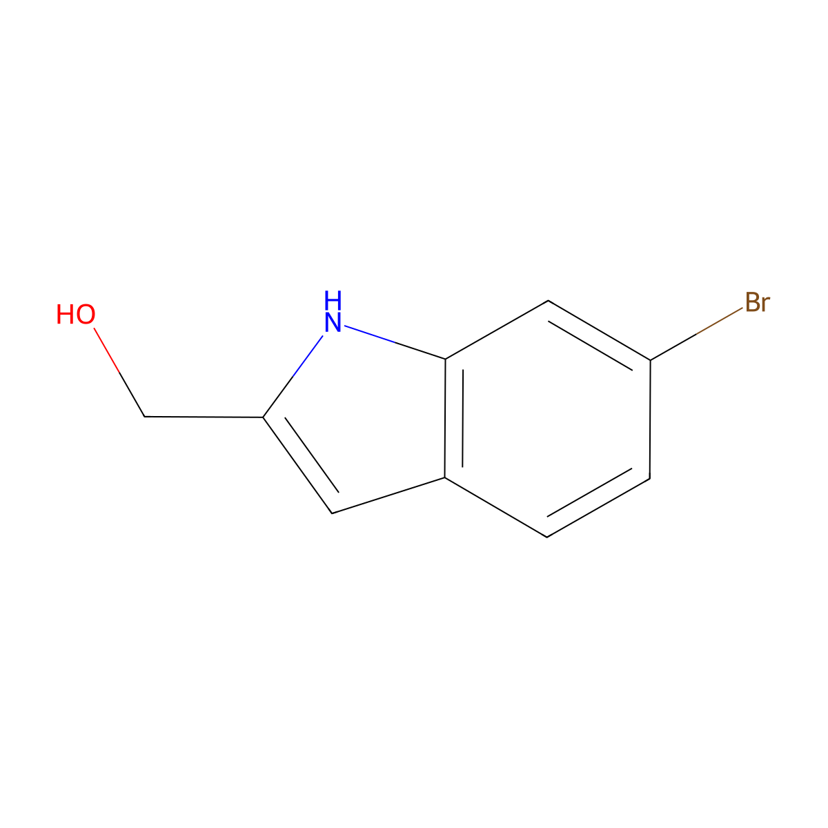 (6-bromo-1H-indol-2-yl)methanol molecular structure, CAS 923197-75-5