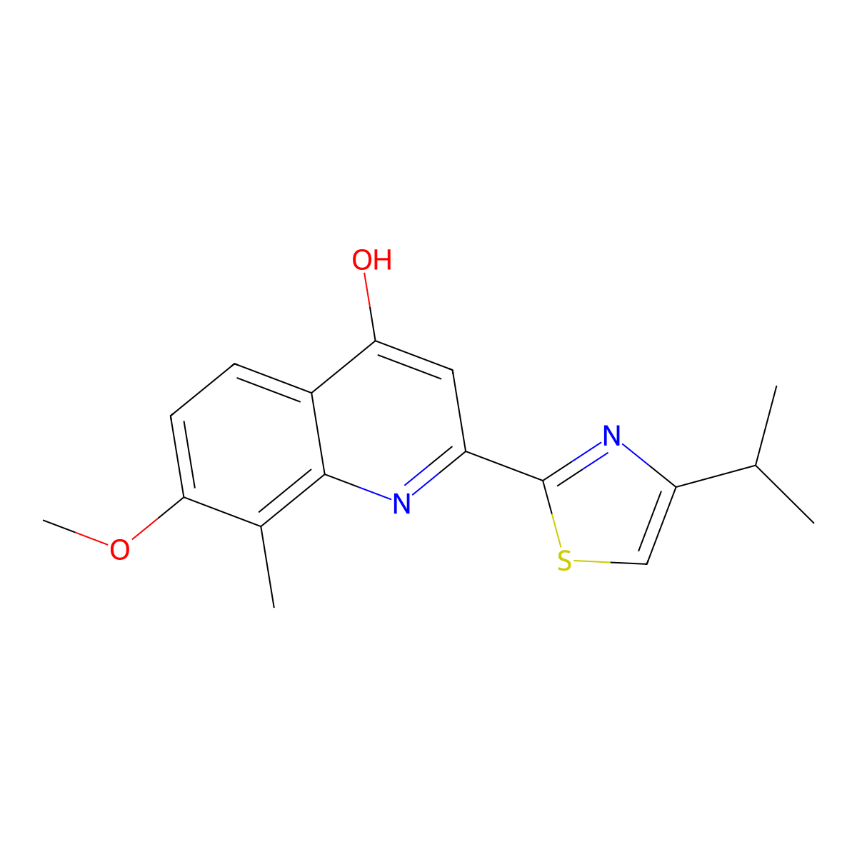 2-(4-Isopropylthiazol-2-YL)-7-methoxy-8-methylquinolin-4-OL molecular structure, CAS 923289-21-8