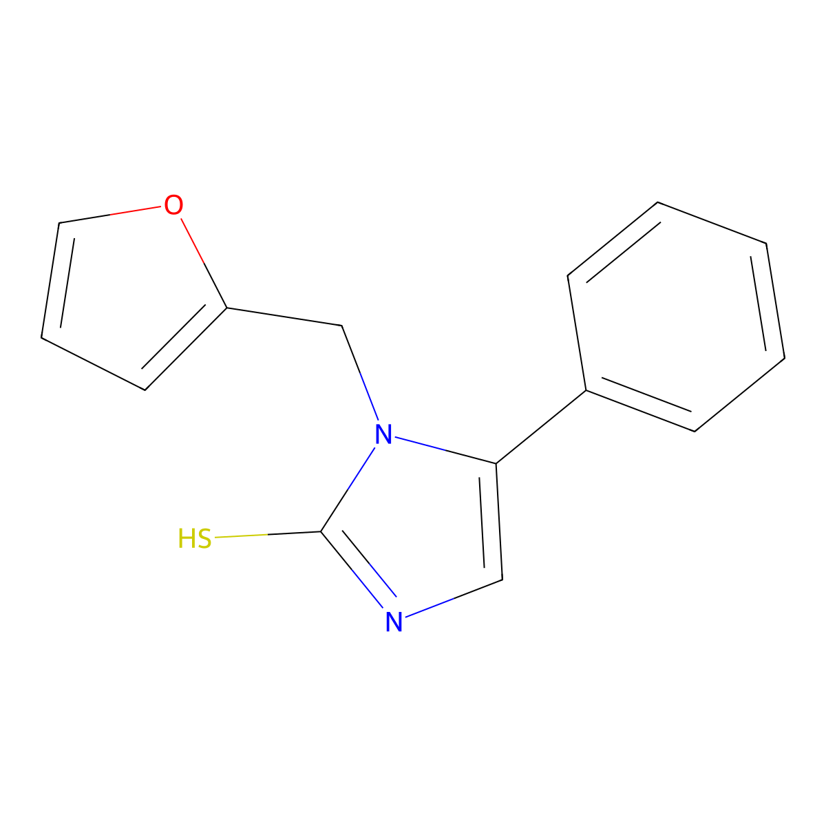 1-(2-furylmethyl)-5-phenyl-1H-imidazole-2-thiol molecular structure, CAS 923862-35-5