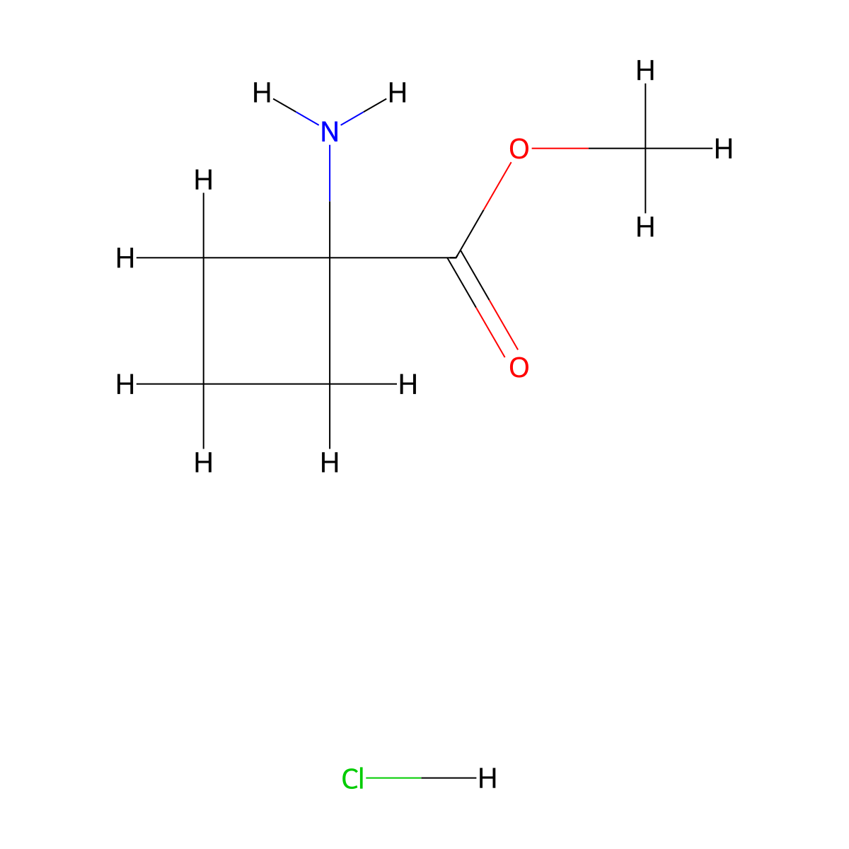 Methyl 1-aminocyclobutane-1-carboxylate hydrochloride molecular structure, CAS 92398-47-5