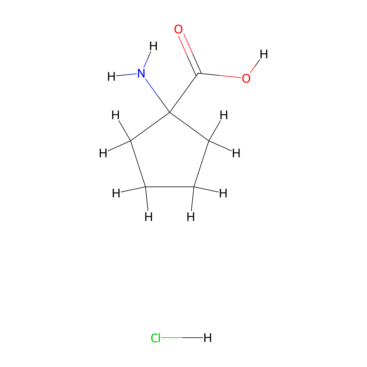 Cycloleucine hydrochloride molecular structure, CAS 92398-48-6