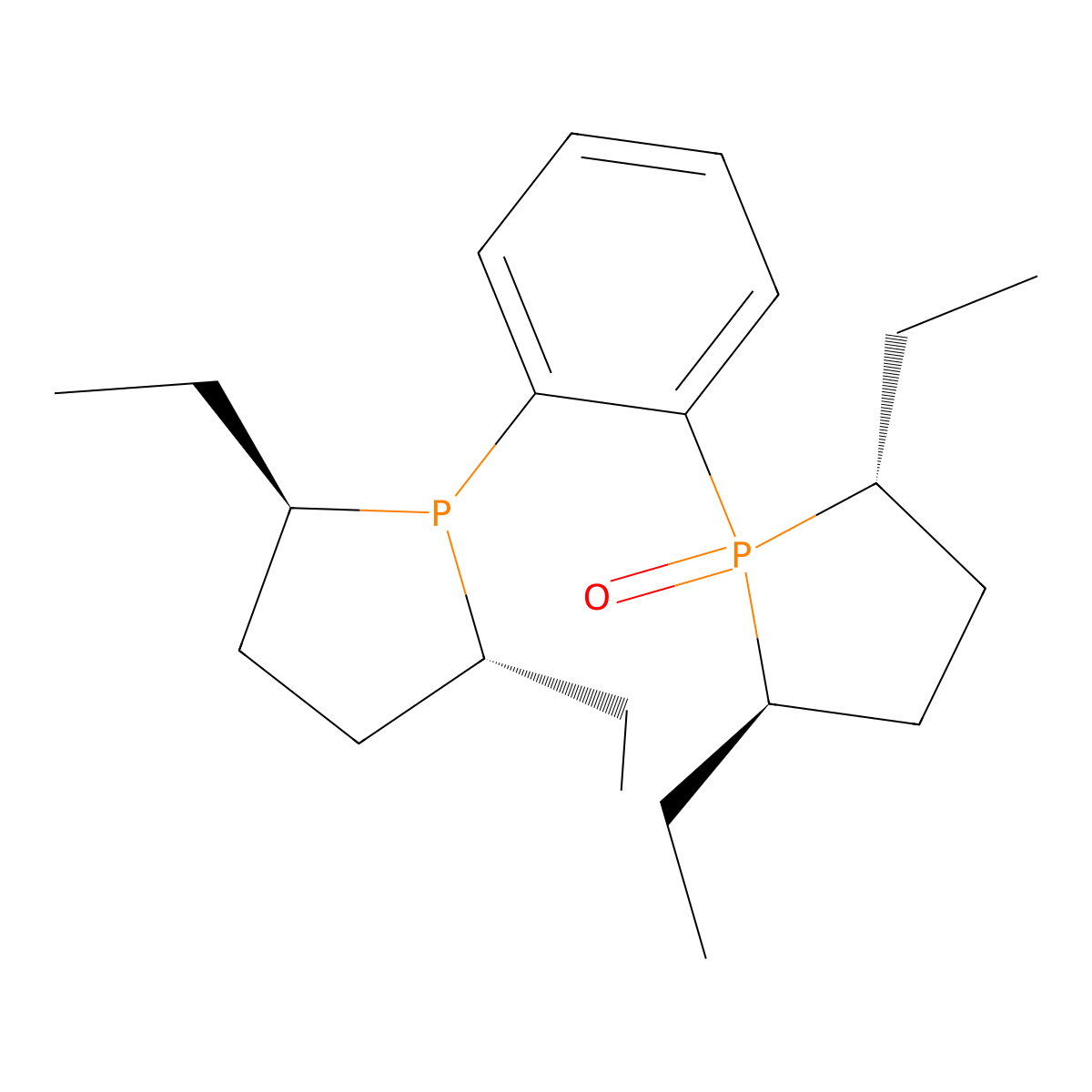 [1-(2R,5R)-2,5-Diethylphospholanyl]-[2-(2R,5R)-2,5-diethylphospholanyl-1-oxide]benzene molecular structure, CAS 924294-55-3