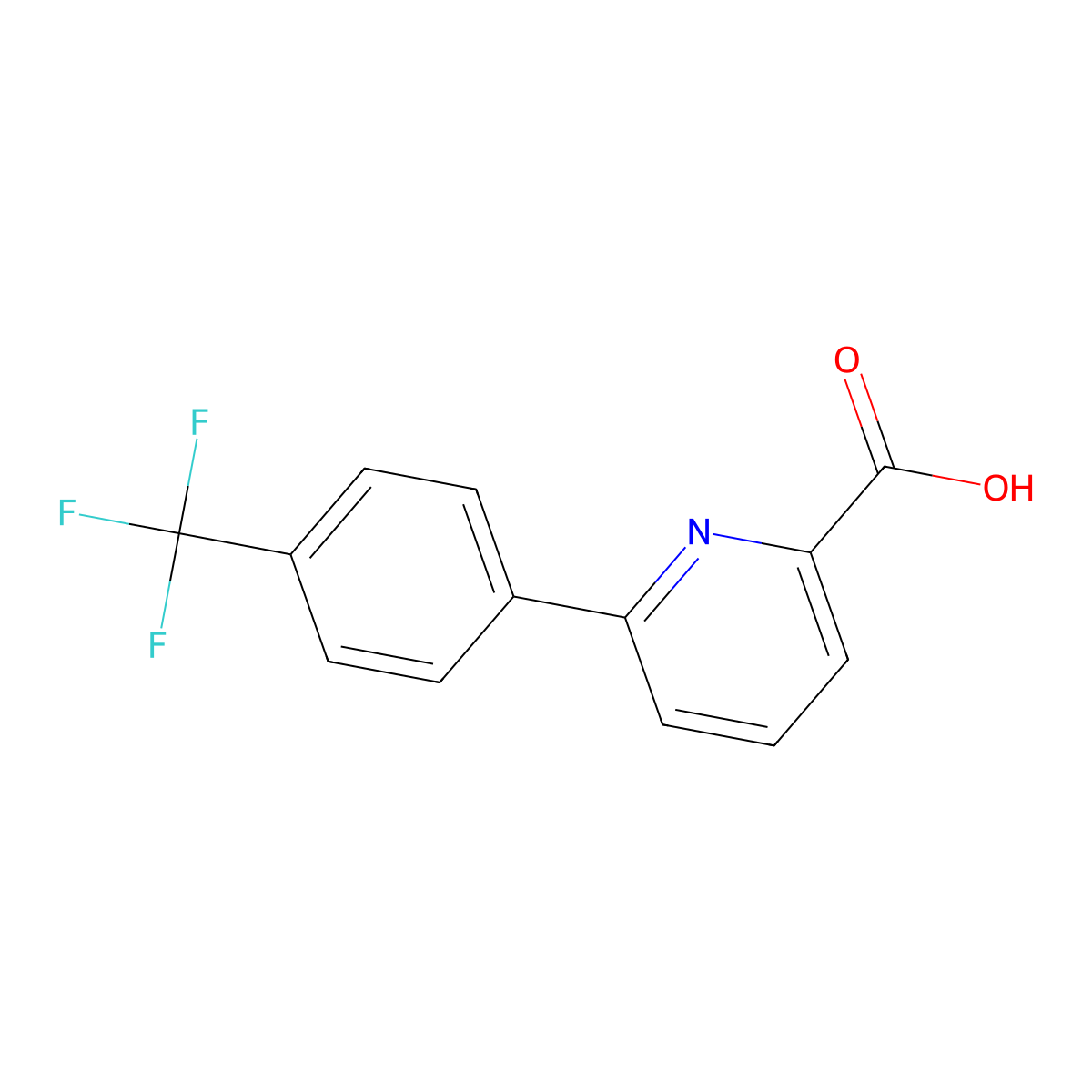 6-(4-(Trifluoromethyl)phenyl)picolinic acid molecular structure, CAS 924817-68-5