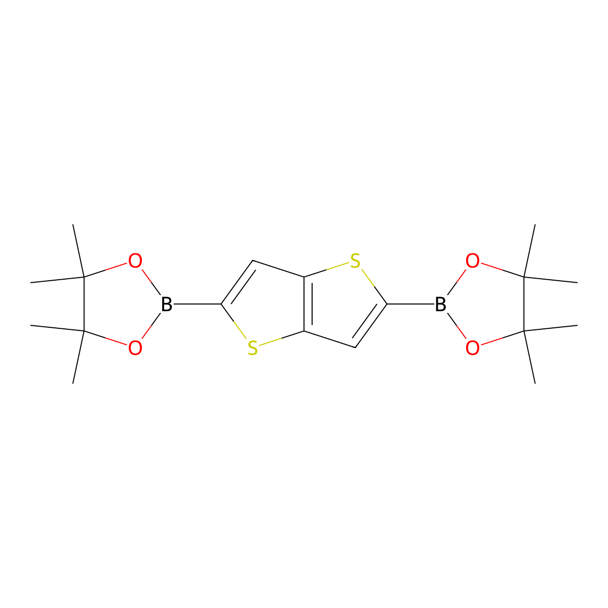 2,5-Bis(4,4,5,5-tetramethyl-1,3,2-dioxaborolan-2-yl)thieno[3,2-b]thiophene molecular structure, CAS 924894-85-9