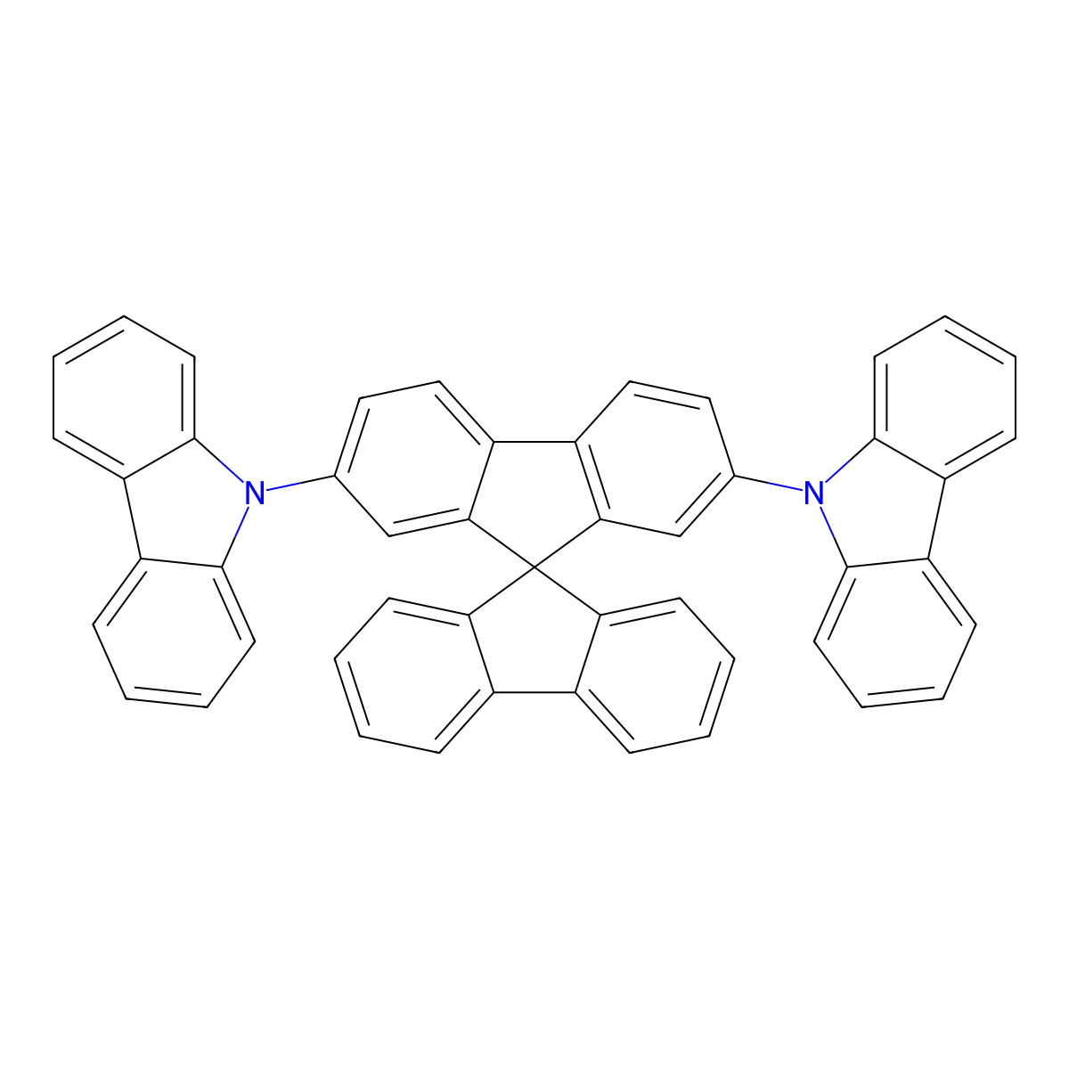 2,7-di(9H-carbazol-9-yl)-9,9'-spirobi[fluorene] molecular structure, CAS 924899-38-7