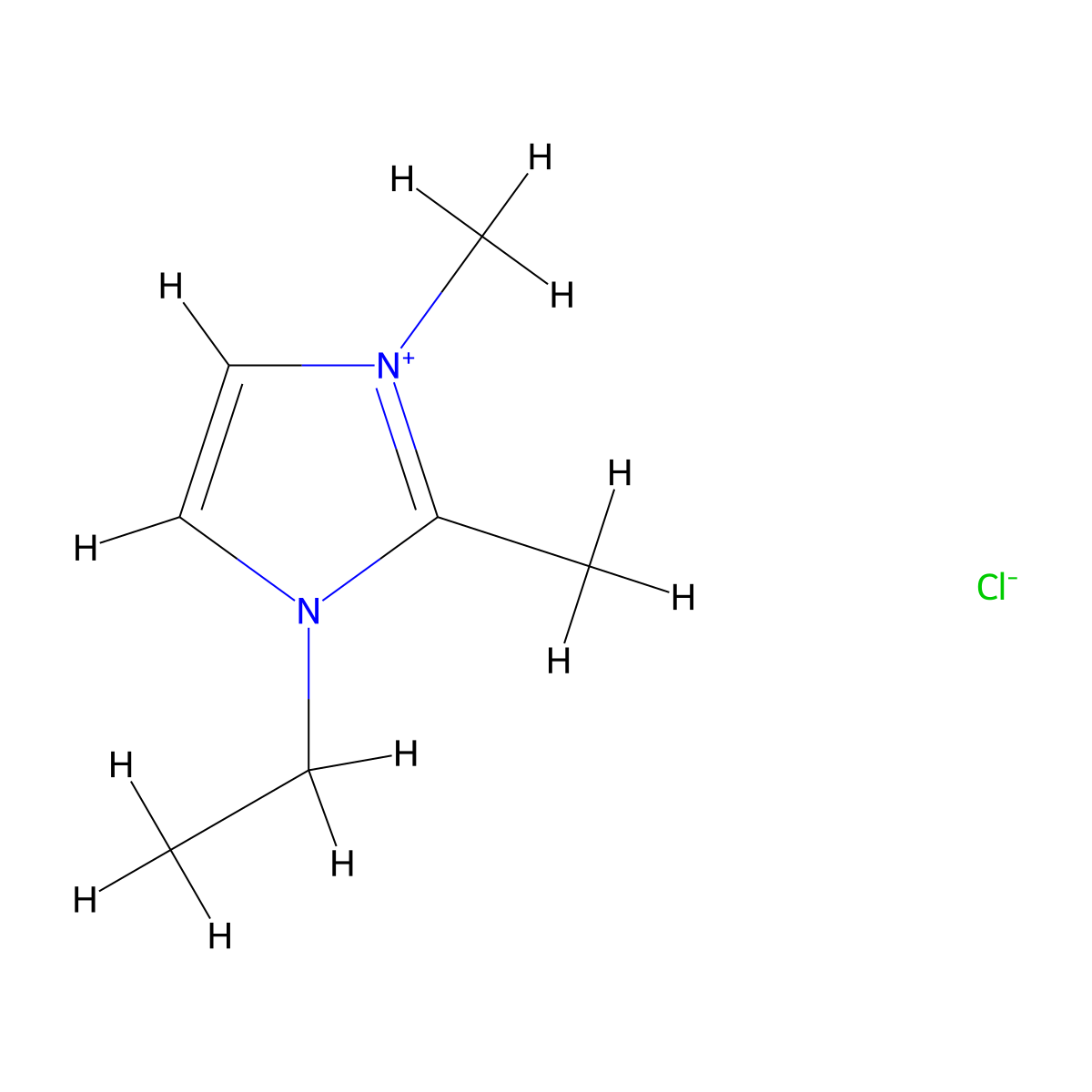 1-Ethyl-2,3-dimethylimidazolium chloride molecular structure, CAS 92507-97-6