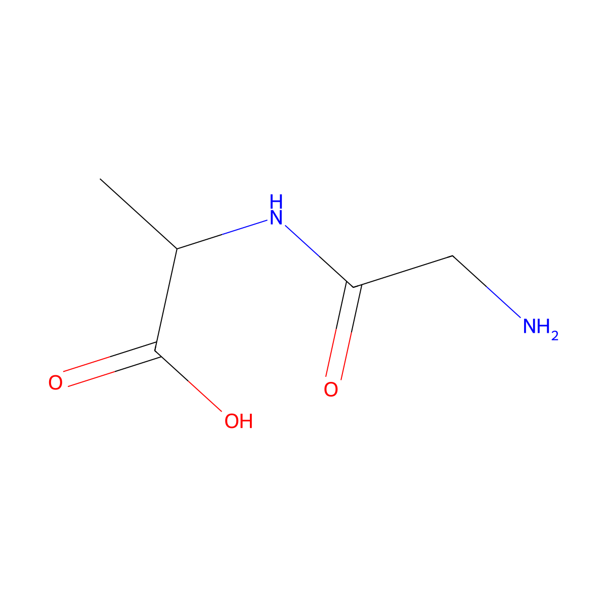 N-Glycylalanine molecular structure, CAS 926-77-2