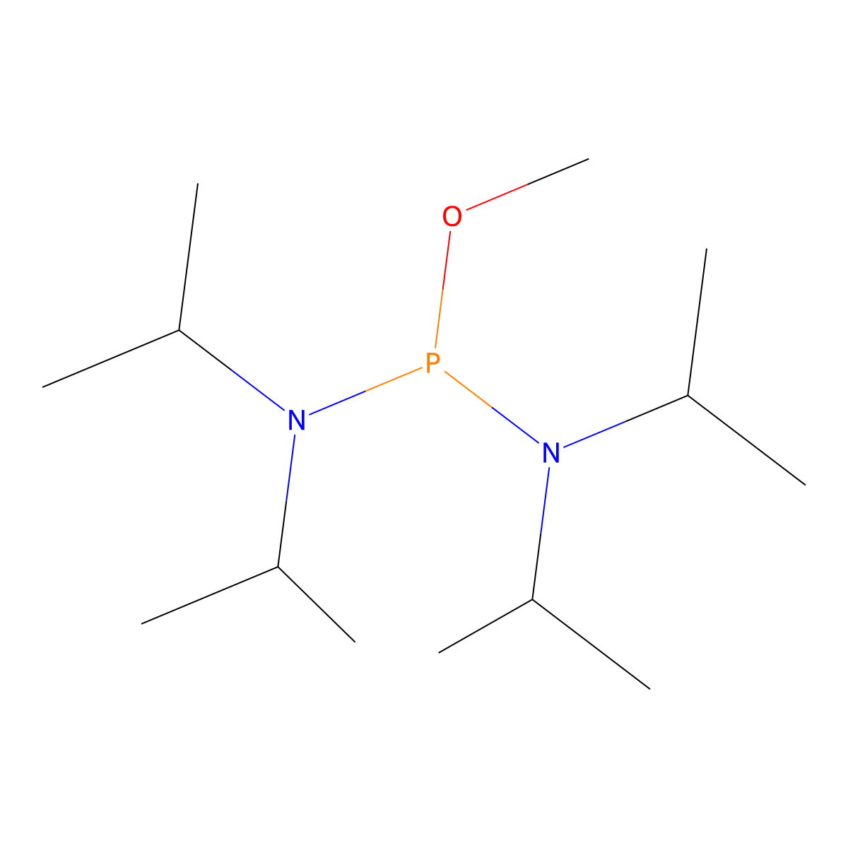 N,N,N',N'-Tetraisopropyl-1-methoxyphosphanediamine molecular structure, CAS 92611-10-4
