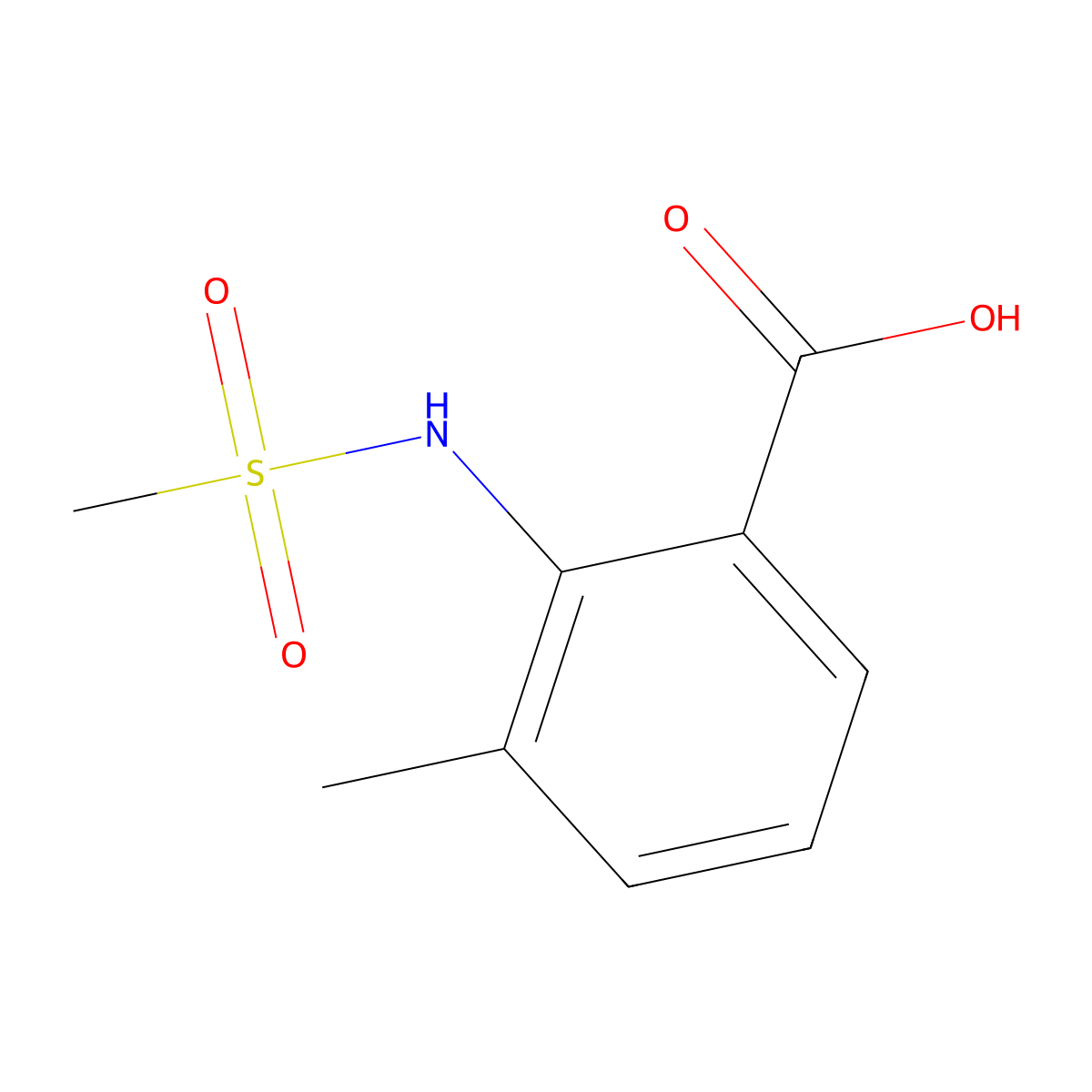 3-Methyl-2-(methylsulfonamido)benzoic acid molecular structure, CAS 926206-21-5