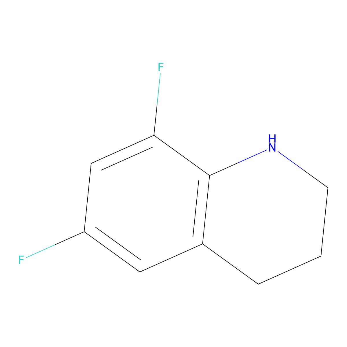6,8-Difluoro-1,2,3,4-tetrahydroquinoline molecular structure, CAS 926218-72-6