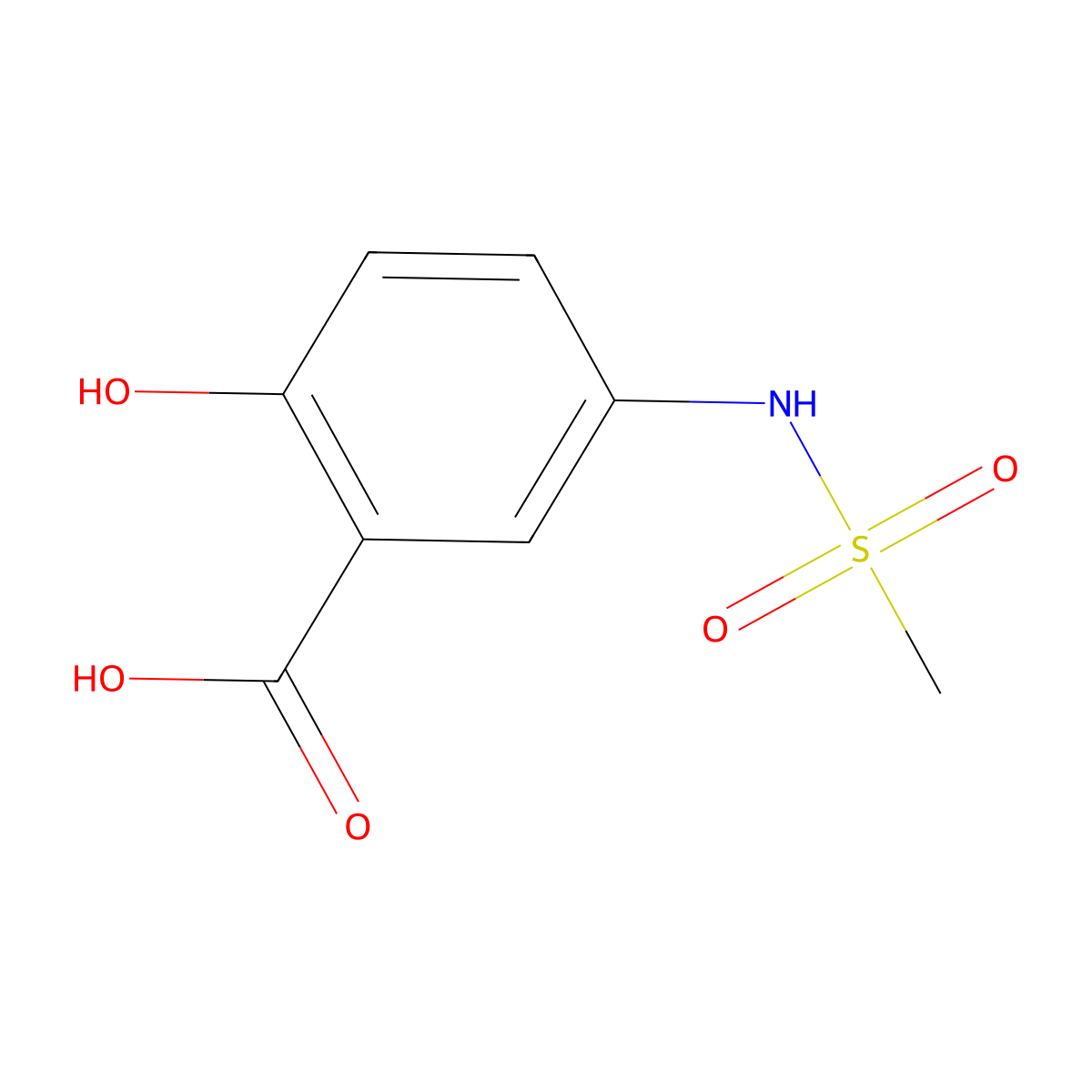 2-Hydroxy-5-methanesulfonamidobenzoic acid molecular structure, CAS 926243-08-5