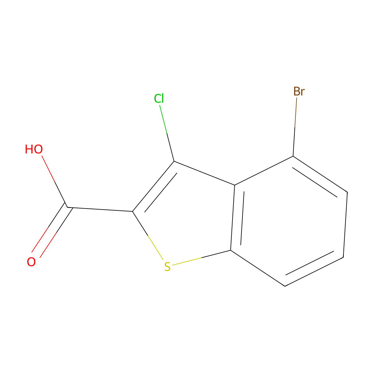 4-Bromo-3-Chloro-1-Benzothiophene-2-Carboxylic Acid molecular structure, CAS 926257-36-5